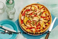 hartige taart kip en paprika